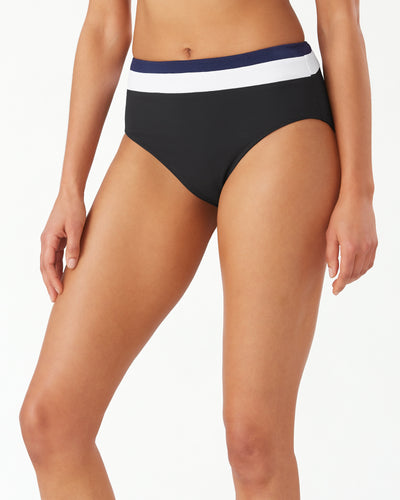Color Block Reversible High-Waist Bikini Bottoms