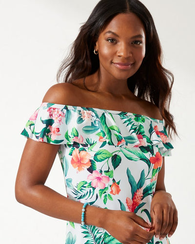 Tropi-calling Off-the-Shoulder Spa Dress