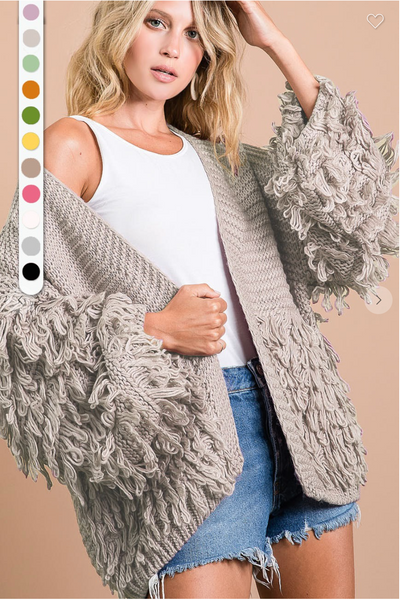 Knitted Open Front Cardigan