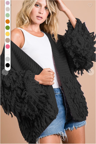 Knitted Open Front Cardigan