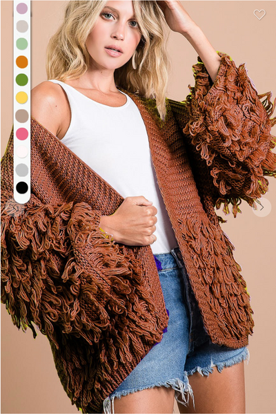 Knitted Open Front Cardigan