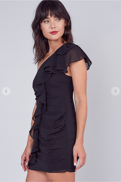 One Shoulder Ruffle Dress