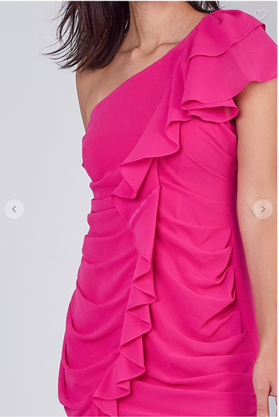 One Shoulder Ruffle Dress