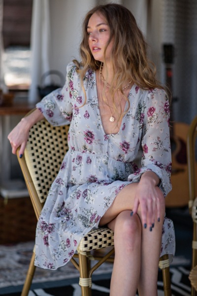 Long Sleeve A-line Mini Dress