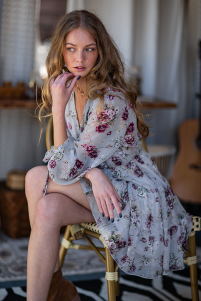 Long Sleeve A-line Mini Dress