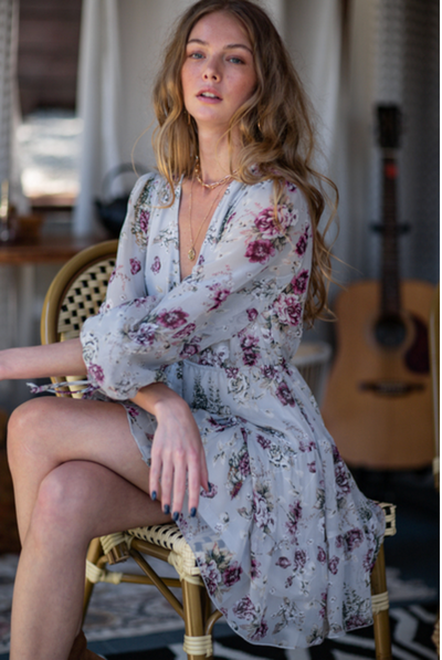 Long Sleeve A-line Mini Dress