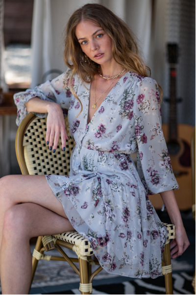 Long Sleeve A-line Mini Dress