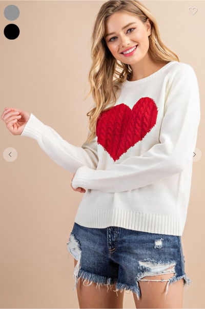 HEART KNIT SWEATER