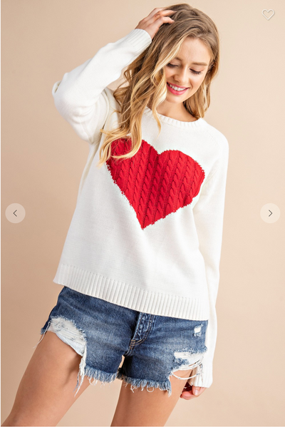 HEART KNIT SWEATER