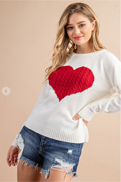 HEART KNIT SWEATER