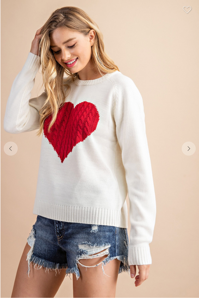 HEART KNIT SWEATER