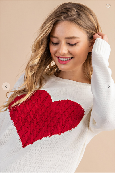 HEART KNIT SWEATER