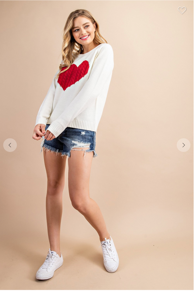 HEART KNIT SWEATER