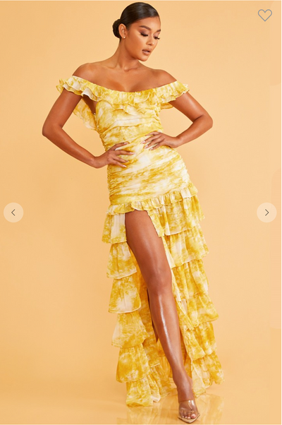 TIER RUFFLE TIEDYE MAXI DRESS