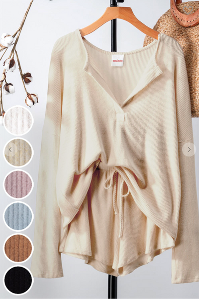 SOFT RIB KNIT COZY LOUNGE WEAR BOTTOMS