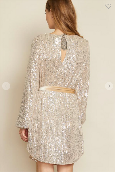 Cinch Me Pretty Sequin Mini Dress