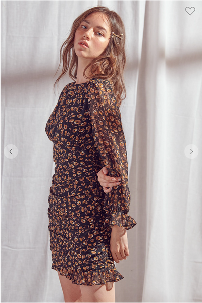 Dark Florals Bodycon Mini Dress