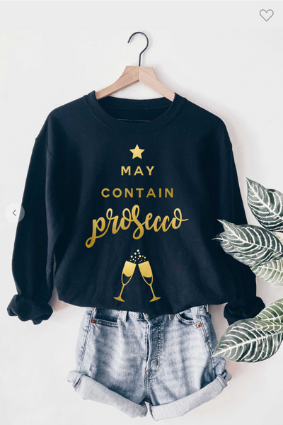 PROSECCO GOLD FOIL GRAPHIC SWEATSHIRT