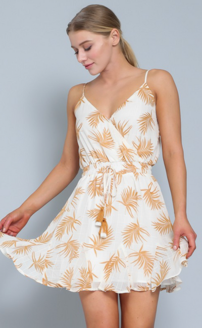 Yellow Flowers Mini Dress