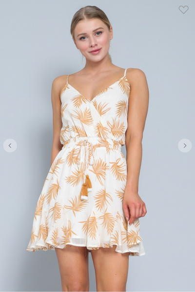 Yellow Flowers Mini Dress