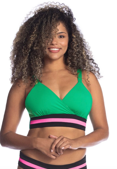 Maaji Grass Green Criss Cross Classic Bralette Bikini Top