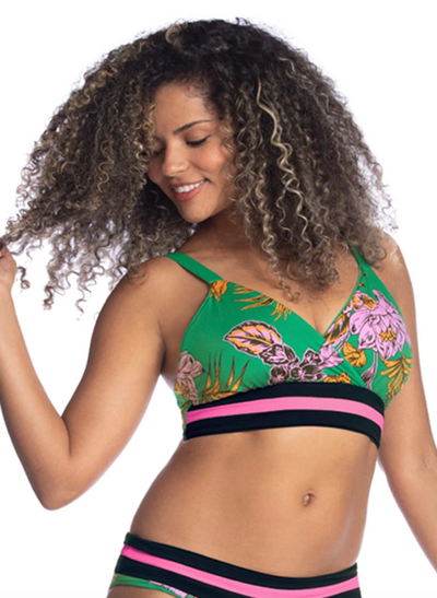 Maaji Grass Green Criss Cross Classic Bralette Bikini Top