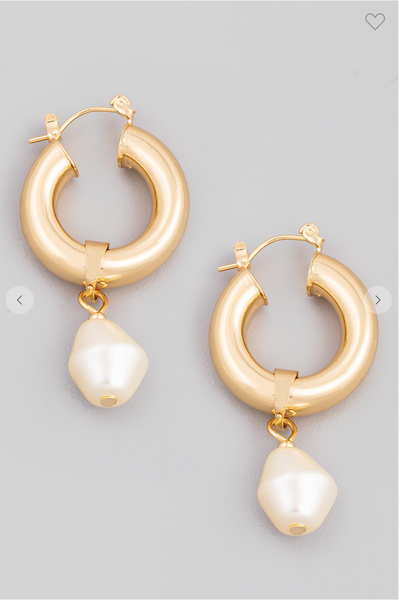 Crystal Drop Hoop Earrings
