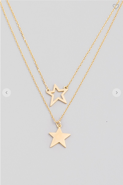 Dainty Layered Star Pendant Necklace