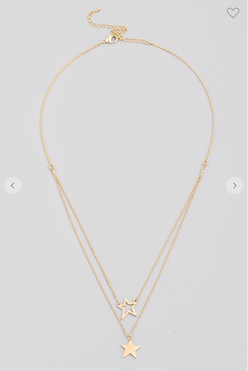 Dainty Layered Star Pendant Necklace