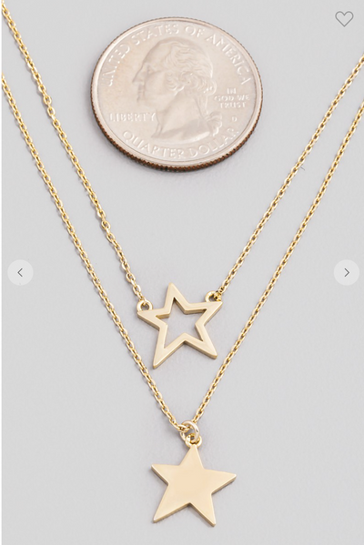 Dainty Layered Star Pendant Necklace