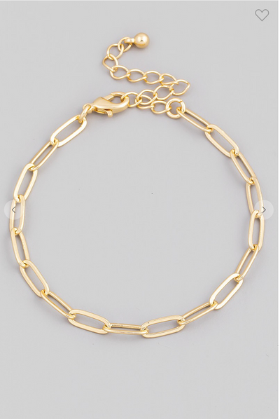 Oval Chain Link Lobster Clasp Bracelet
