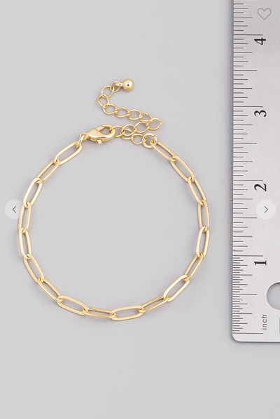 Oval Chain Link Lobster Clasp Bracelet