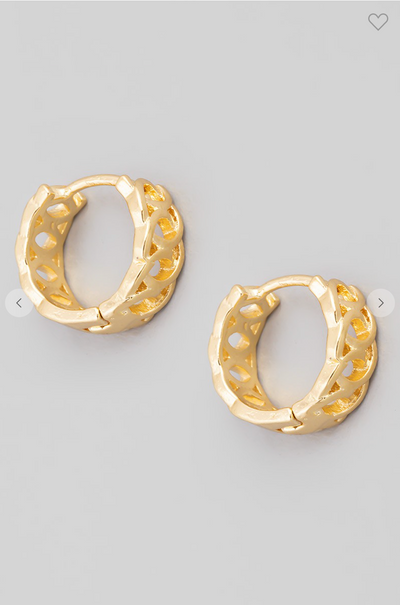 Mini Chain Link Huggie Hoop Earrings