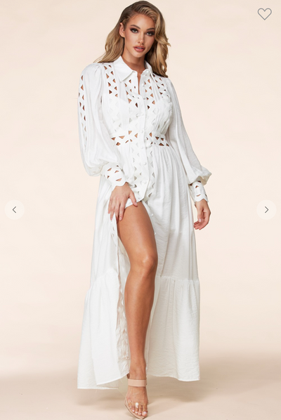 White Maxi with Cutouts