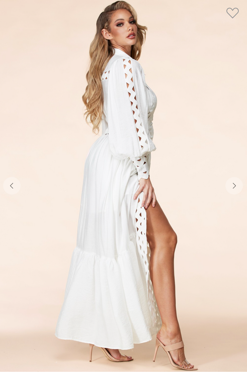 White Maxi with Cutouts