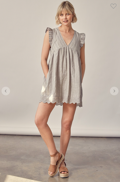 Embroidered Mini Dress with Shorts