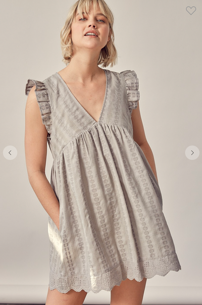 Embroidered Mini Dress with Shorts