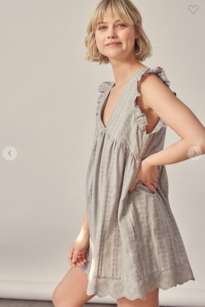 Embroidered Mini Dress with Shorts