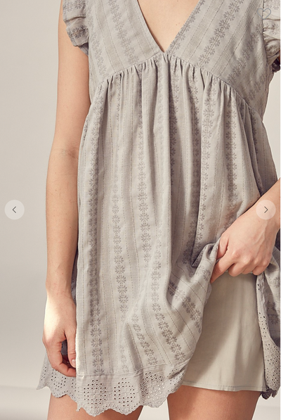 Embroidered Mini Dress with Shorts