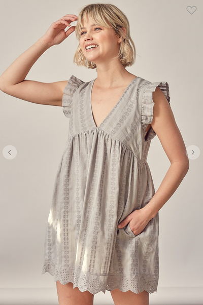 Embroidered Mini Dress with Shorts