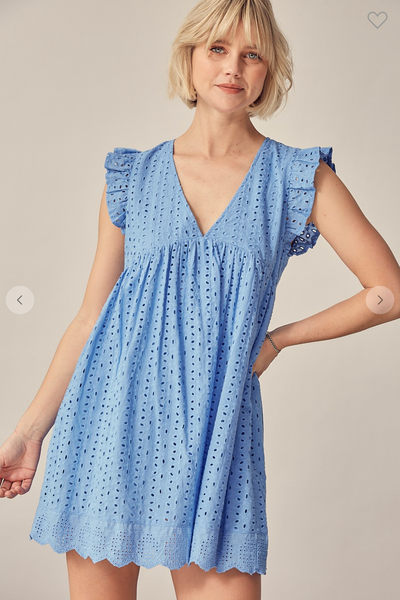 Eyelet Mini Dress with Shorts