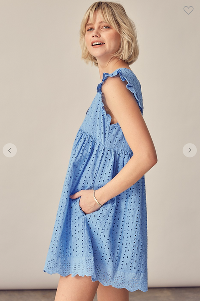 Eyelet Mini Dress with Shorts