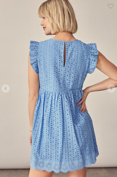 Eyelet Mini Dress with Shorts