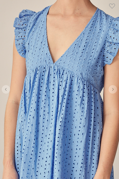 Eyelet Mini Dress with Shorts