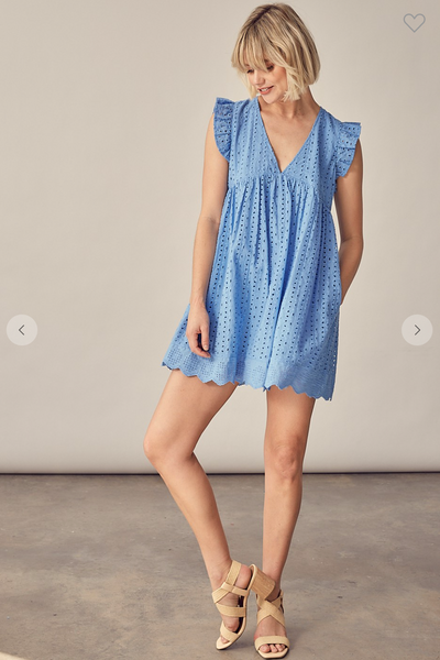 Eyelet Mini Dress with Shorts