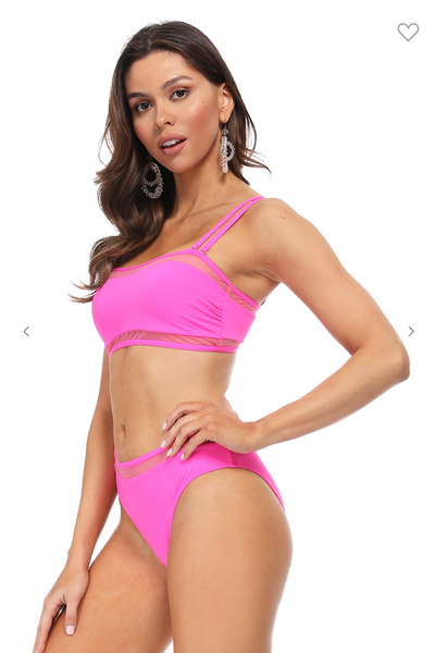 Bright Pink Bandeau Top