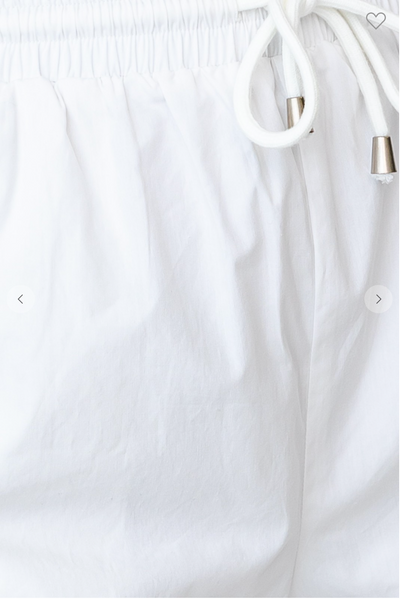 ELASTIC WAIST DRAWSTRING COTTON SHORTS