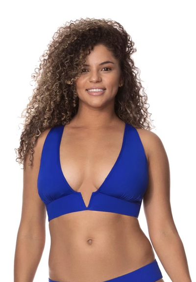 Maaji Azure Blue Parade D Cup Triangle Bikini Top