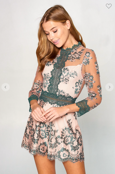 Alima Two-Tone Lace Romper