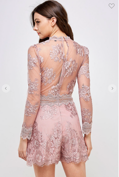 Alima Two-Tone Lace Romper